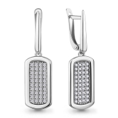Серьги из серебра с фианитами