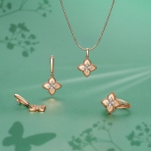Серьги из золота с фианитами