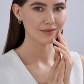 Одиночная серьга из серебра с чернением