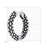 Одиночная серьга из серебра с чернением