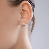 Серьги из серебра с фианитами