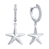 Серьги из серебра с фианитами
