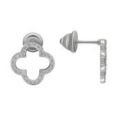 Серьги из серебра с фианитами