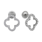 Серьги из серебра с фианитами