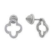 Серьги из серебра с фианитами
