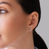 Серьги из серебра с фианитами