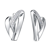 Серьги из серебра с фианитами