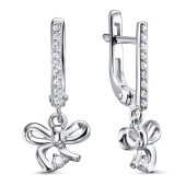 Серьги из серебра с фианитами