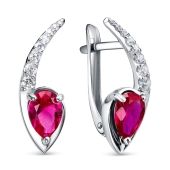 Серьги из серебра с фианитами