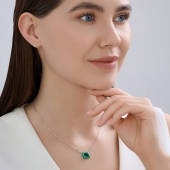 Колье из серебра с эмалью и фианитом