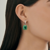 Серьги из серебра с эмалью и фианитами
