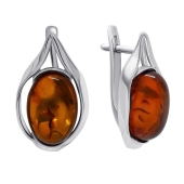 Серьги из серебра с янтарем