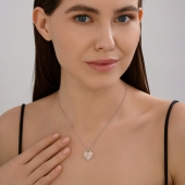Колье из серебра с эмалью и фианитом