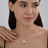 Колье из серебра с эмалью и фианитами