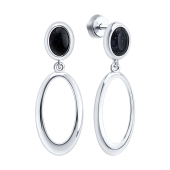 Серьги из серебра с авантюриновым стеклом