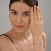 Браслет из серебра с фианитами
