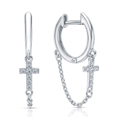Серьги из серебра с фианитами