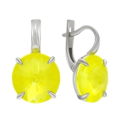 Серьги из серебра с ювелирными кристаллами