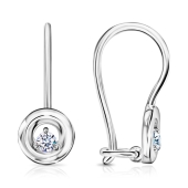 Серьги из серебра с фианитами