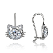 Серьги из серебра с фианитами 
