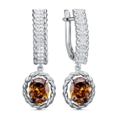 Серьги из серебра с фианитами