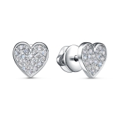 Серьги из серебра с фианитами