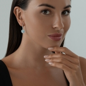 Серьги из серебра с топазами и фианитами