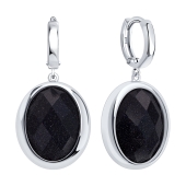 Серьги из серебра с ювелирным кристаллом