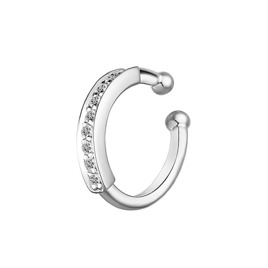 Серьга-кафф из белого золота с бриллиантами