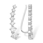 Серьги из серебра с фианитами