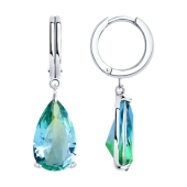 Серьги из серебра с ситаллами