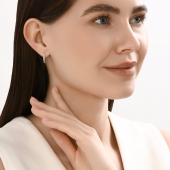 Одиночная серьга из серебра с чернением