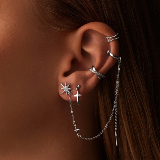 Серьги из серебра с гранатами