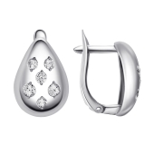 Серьги из серебра с фианитами