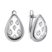 Серьги из серебра с фианитами