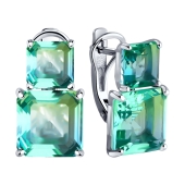 Серьги из серебра с ювелирными кристаллами