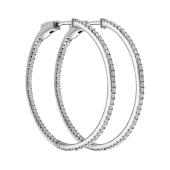 Серьги-конго из серебра с фианитами