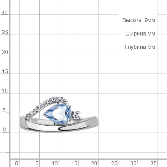 Кольцо из серебра с фианитами