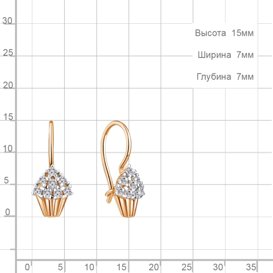 Серьги из серебра с ювелирными кристаллами