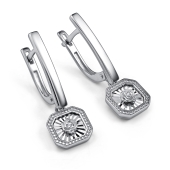 Серьги из серебра с бриллиантами