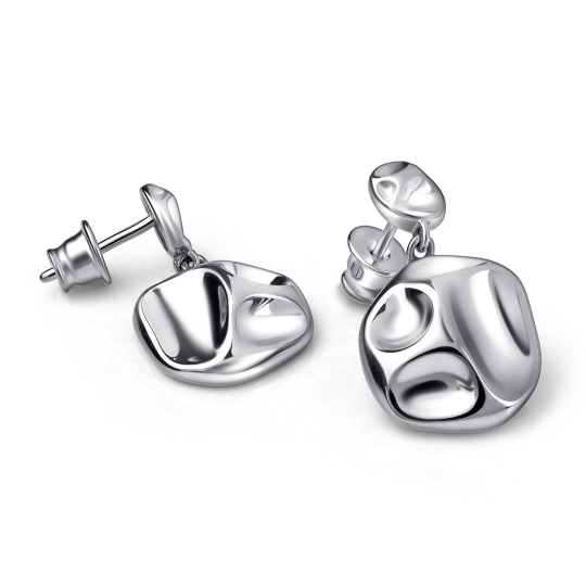 Серьги из серебра с агатами и фианитами
