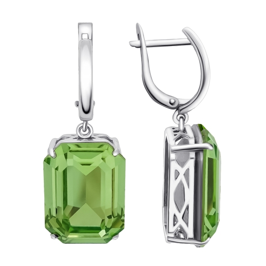 Серьги из серебра с ювелирными кристаллами