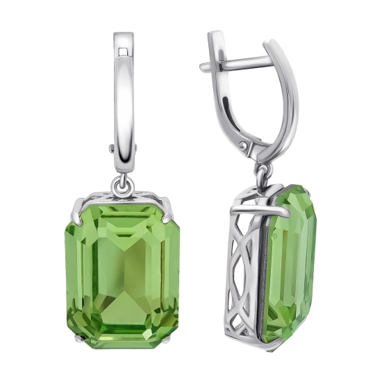 Серьги из серебра с фианитами