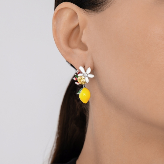 Серьги из серебра с фианитами