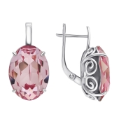 Серьги из серебра с ювелирными кристаллами