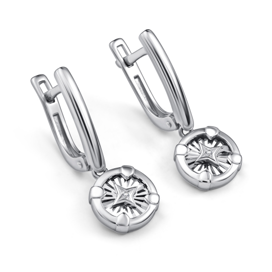 Серьги из серебра с кристаллами Swarovski