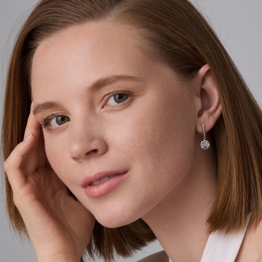 Серьги из серебра с кристаллами Swarovski