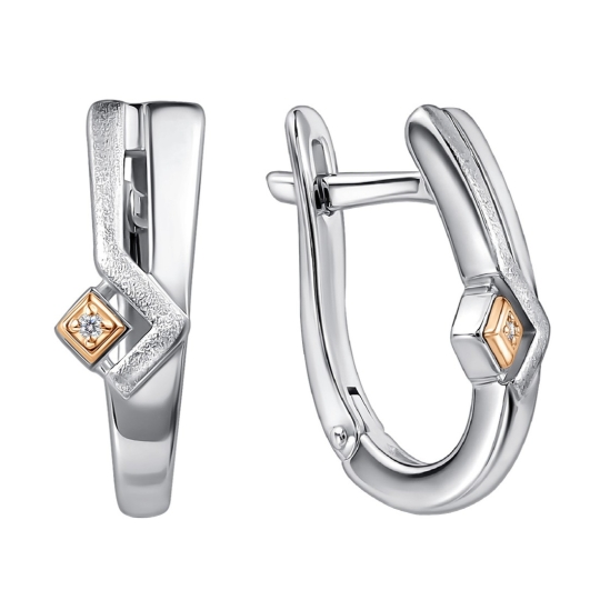 Серьги из серебра с фианитами