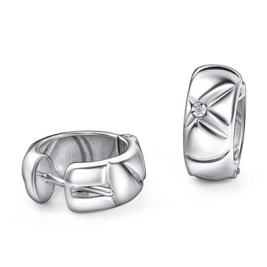 Серьги из серебра с фианитами
