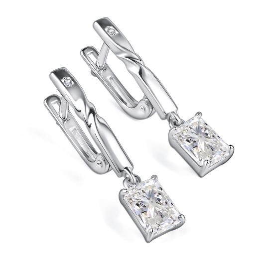Серьги из серебра с ювелирными кристаллами